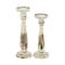 Brown & White Traditional Candle Holder Set, 13" & 15"